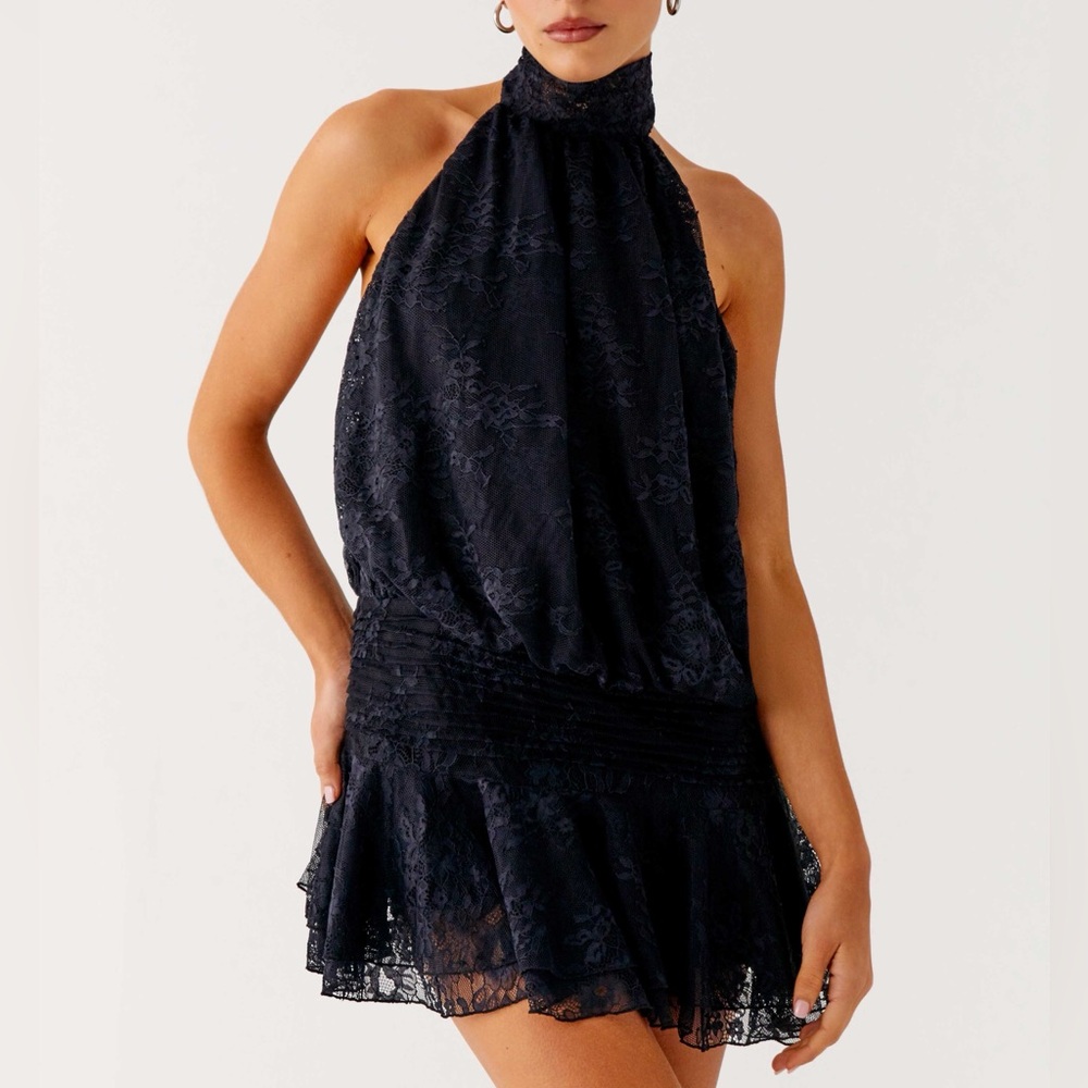 Peppermayo Exclusive - Willow Lace Mini Dress - Black Lace (NWT)
